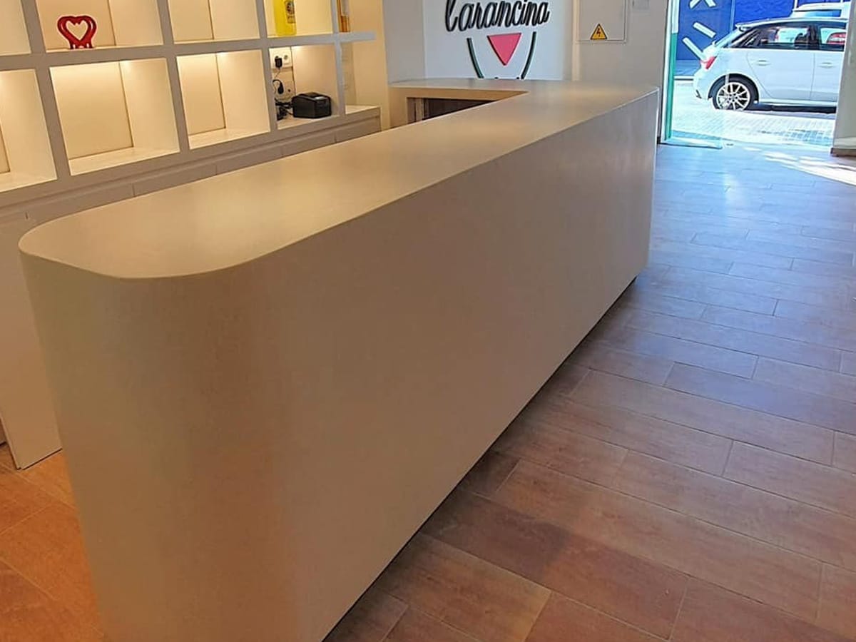 mueble pizzeria microcemento